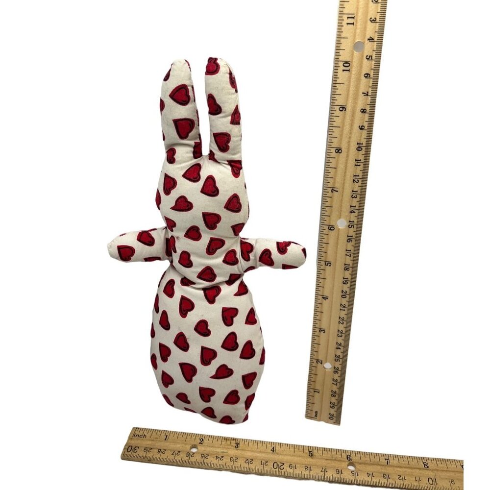 Handmade Bunny Plush With Red Hearts 55e